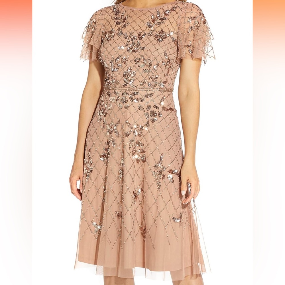 Adrianna Papell Women’s Beaded Midi Dresss